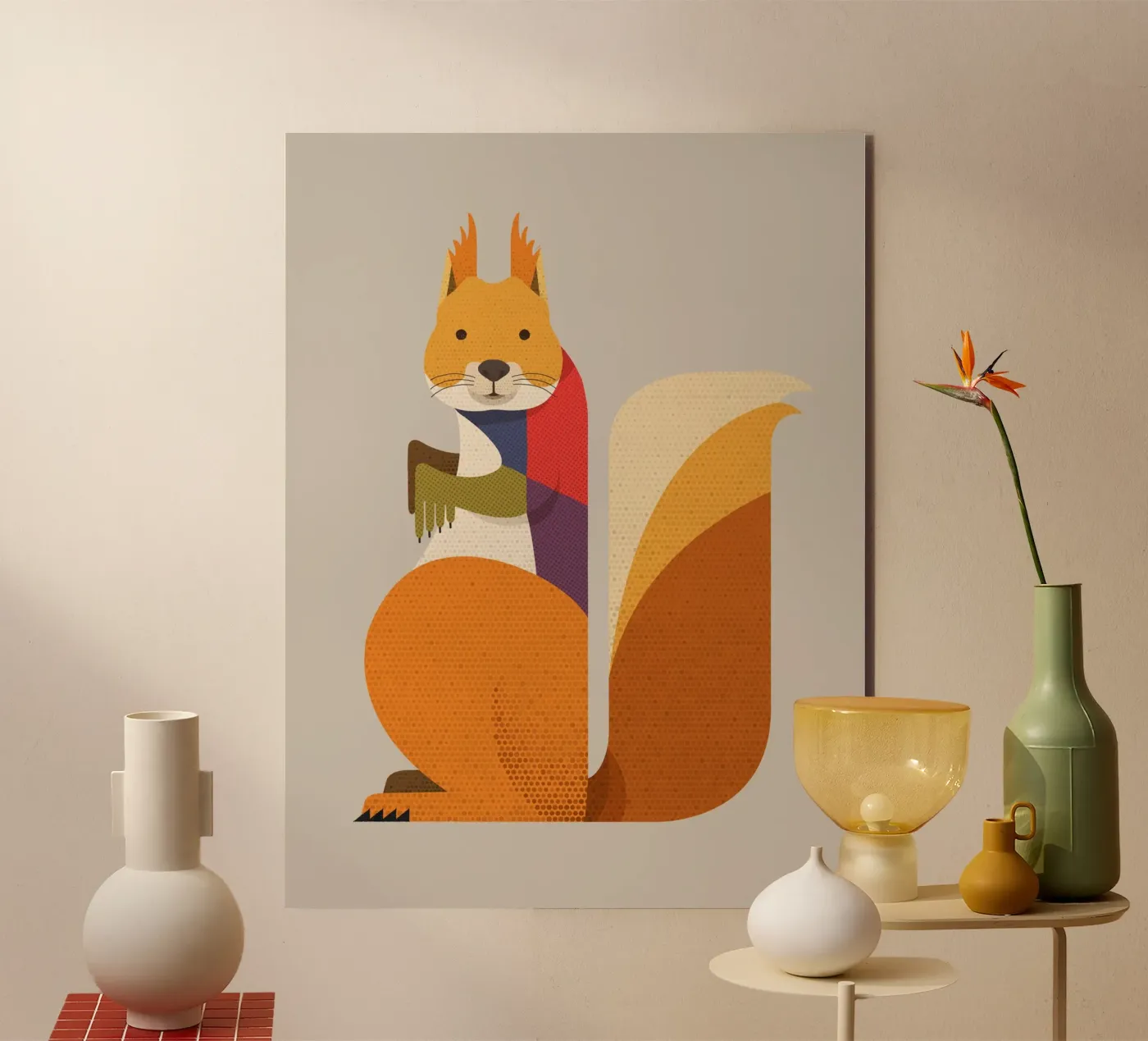 Red Squirrel alluminio dibond da The Printed Sparrow