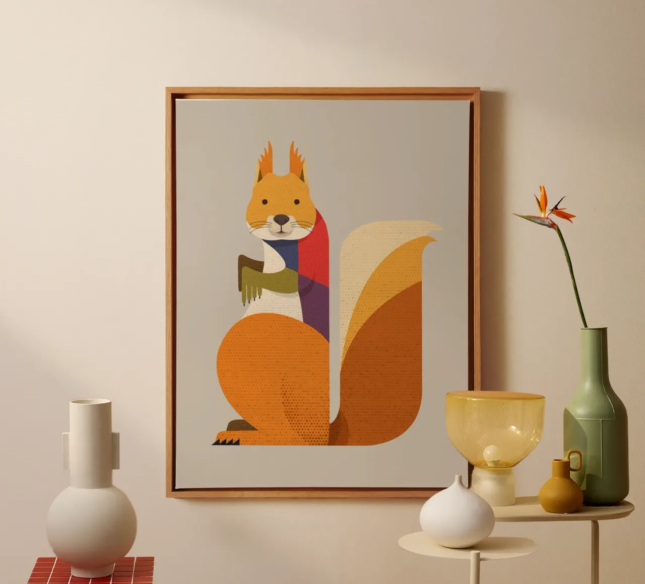 Red Squirrel canvas by The Printed Sparrow