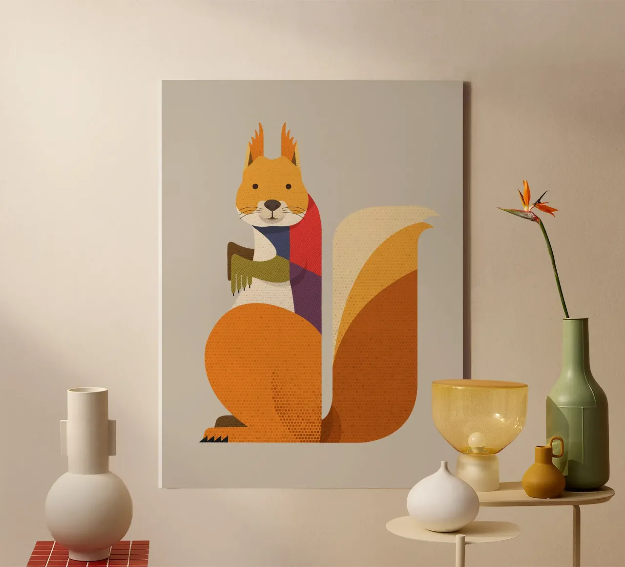 Red Squirrel canvas by The Printed Sparrow