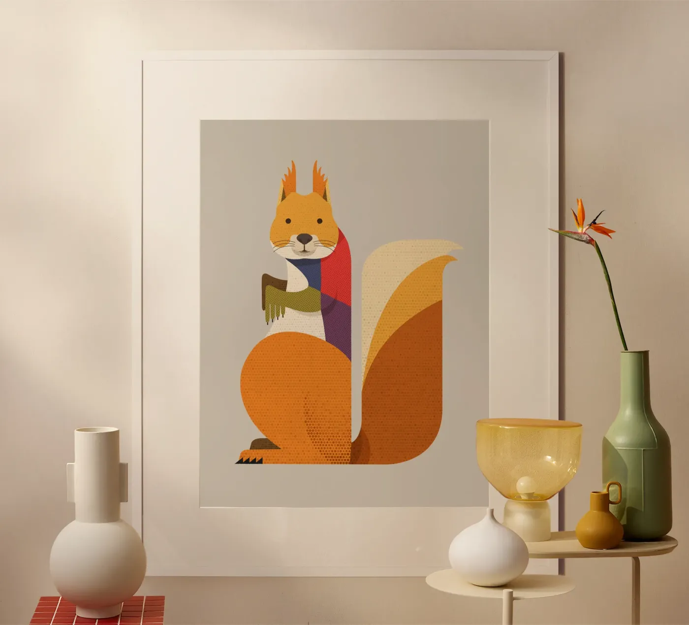 Rode Eekhoorn poster van The Printed Sparrow