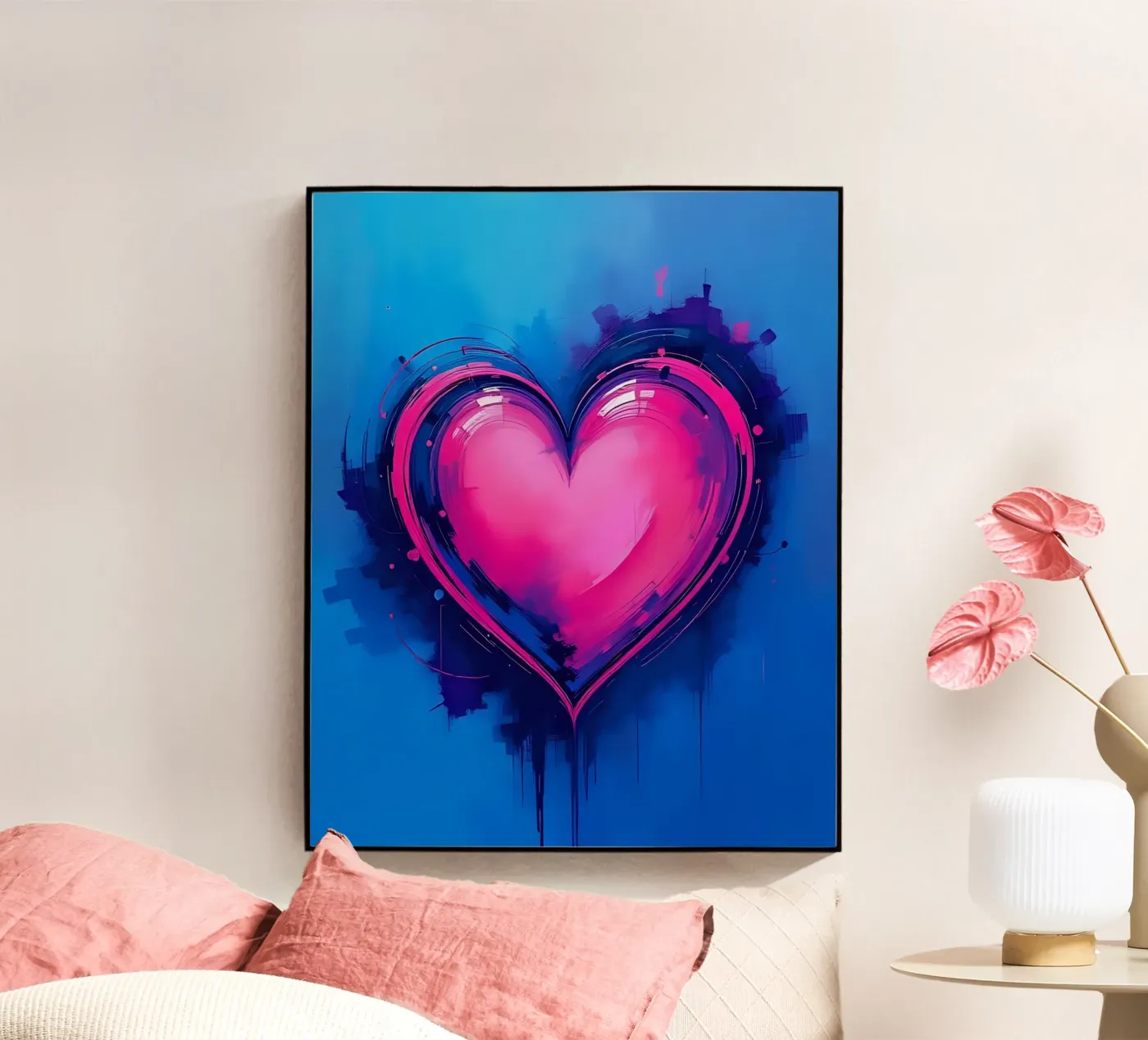 heart_blue_pink_purple_1 acrylic glass by Pink- und LoveArt by LK