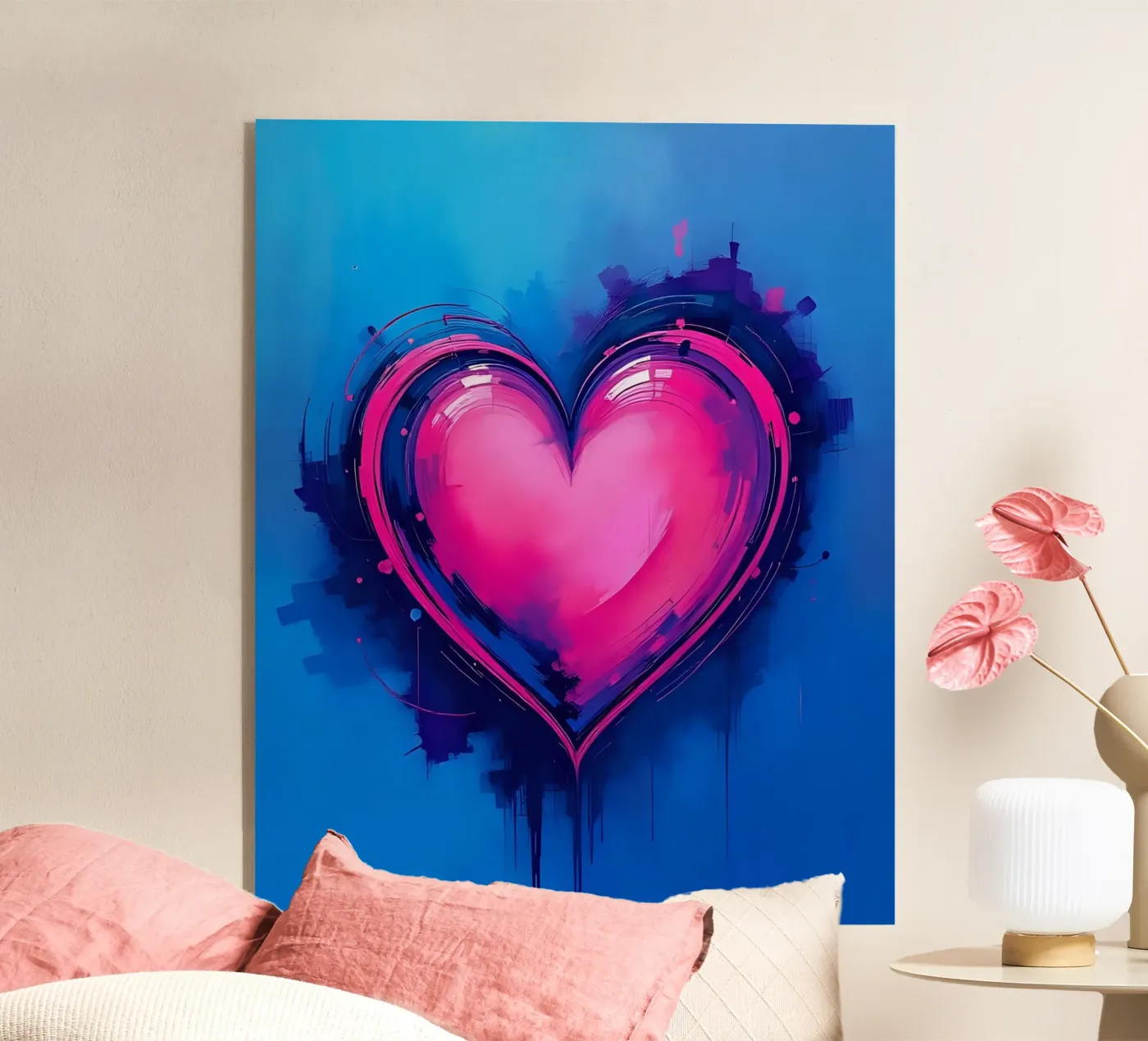 heart_blue_pink_purple_1 acrylic glass by Pink- und LoveArt by LK