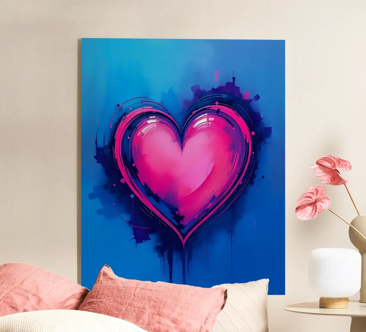 cuore_blu_rosa_viola_1 plexiglass da Pink- und LoveArt by LK