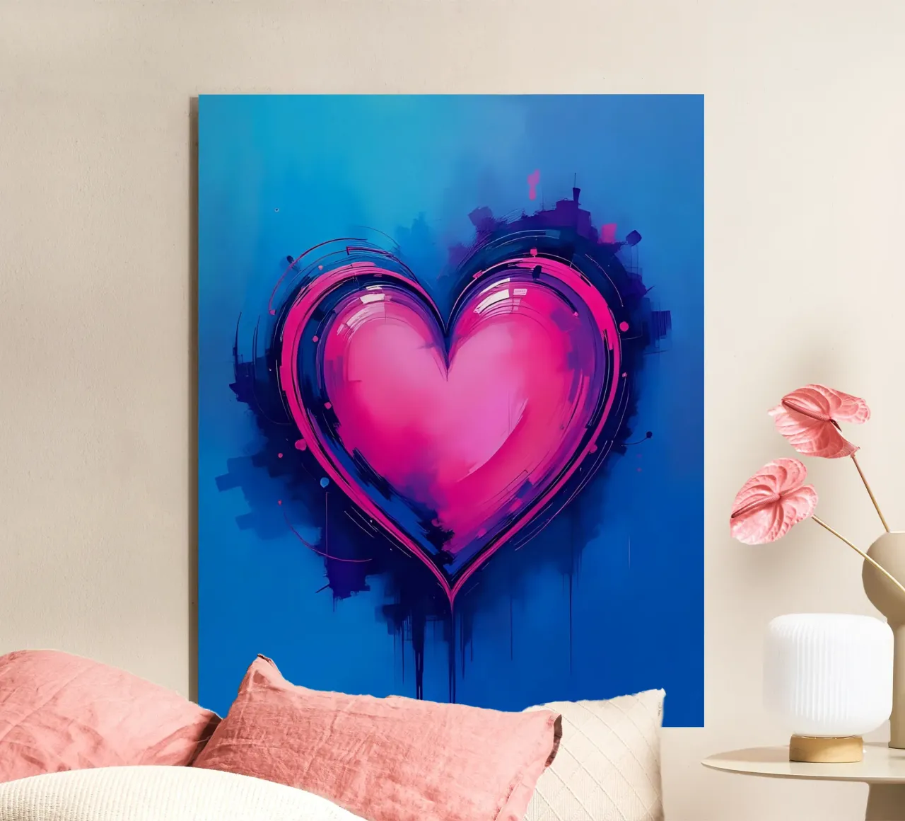 cuore_blu_rosa_viola_1 alluminio dibond da Pink- und LoveArt by LK