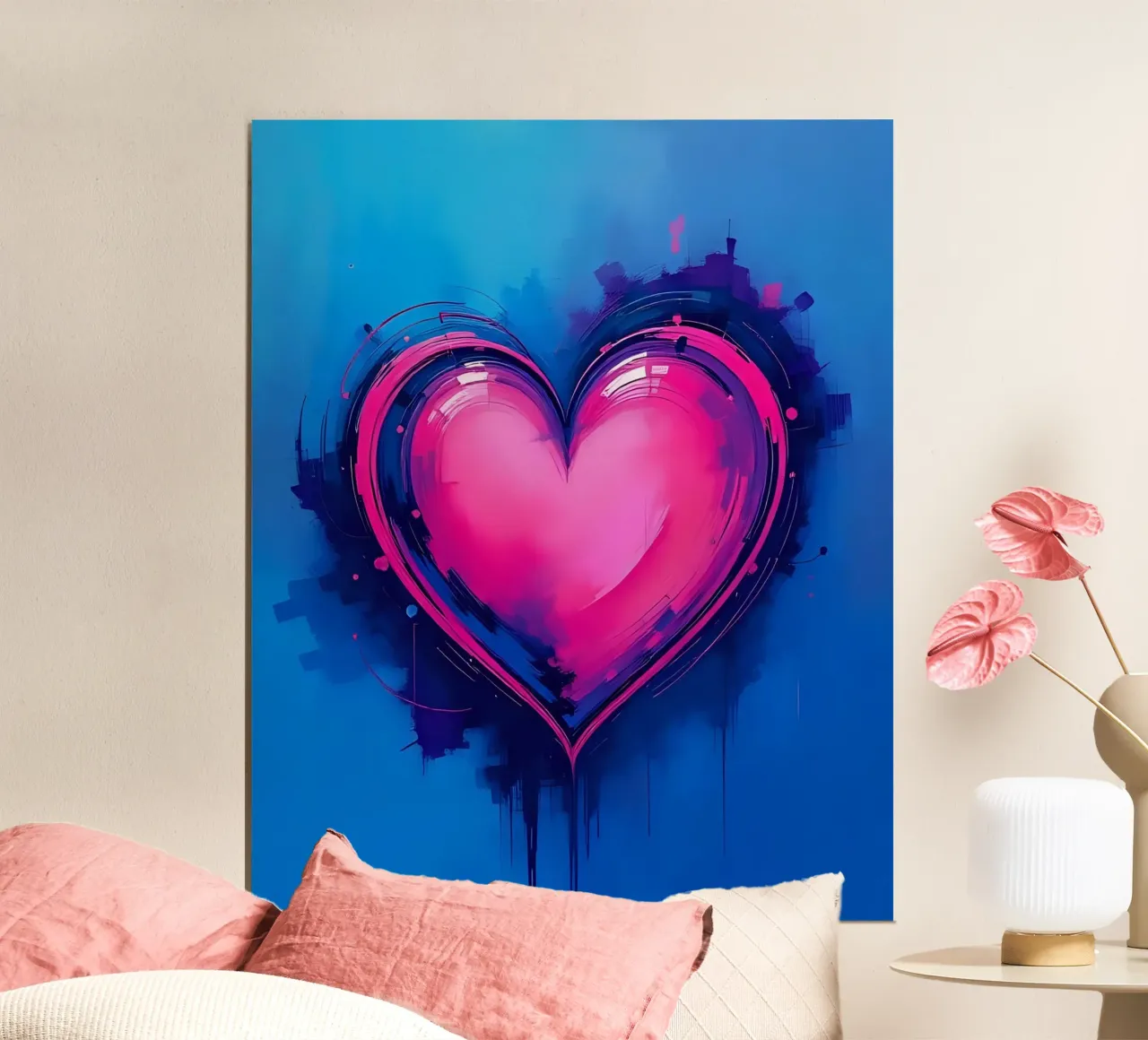 cuore_blu_rosa_viola_1 carta hahnemühle da Pink- und LoveArt by LK