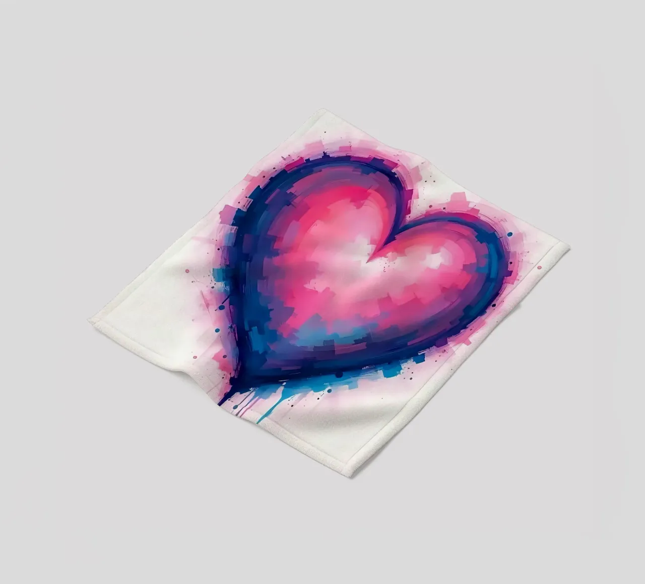 cuore_blu_rosa_viola_2 coperta in pile da Pink- und LoveArt by LK