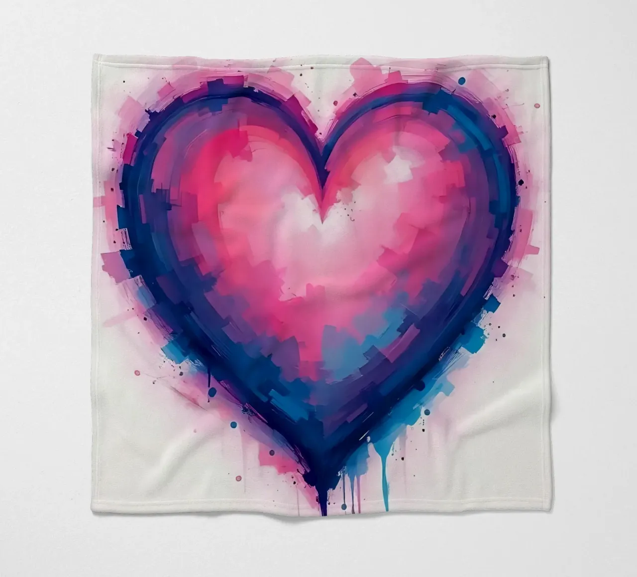 cuore_blu_rosa_viola_2 coperta in pile da Pink- und LoveArt by LK