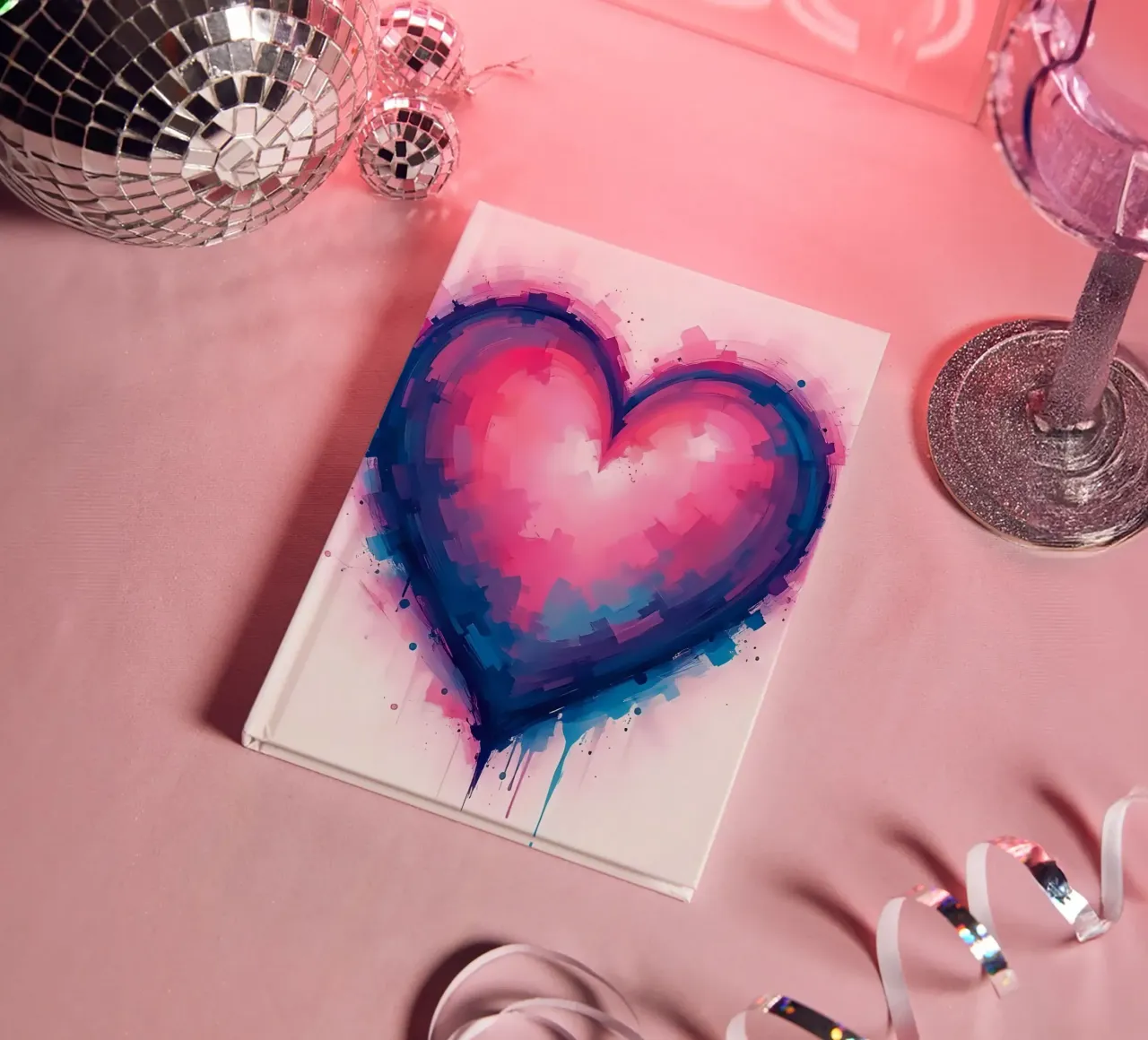 cœur_bleu_rose_lilas_2 carnet de notes de Pink- und LoveArt by LK