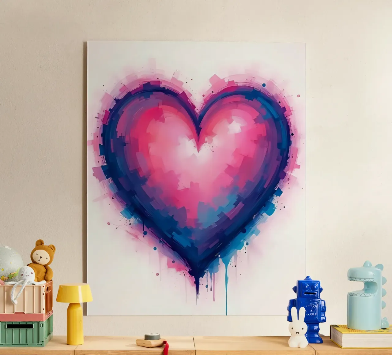 cuore_blu_rosa_viola_2 plexiglass da Pink- und LoveArt by LK