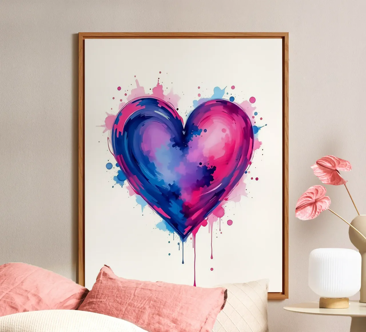 cuore_blu_rosa_viola_3 alluminio dibond da Pink- und LoveArt by LK