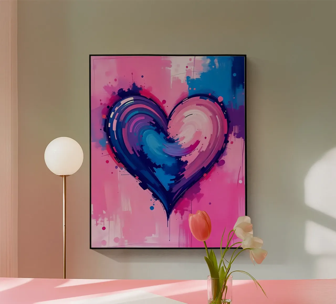 Herz_blau_pink_lila_4 Acryl-Glas von Pink- und LoveArt by LK