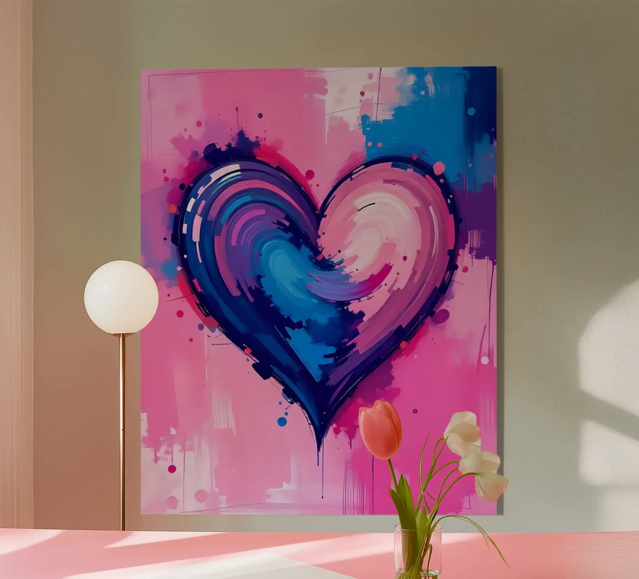 Herz_blau_pink_lila_4 Acryl-Glas von Pink- und LoveArt by LK