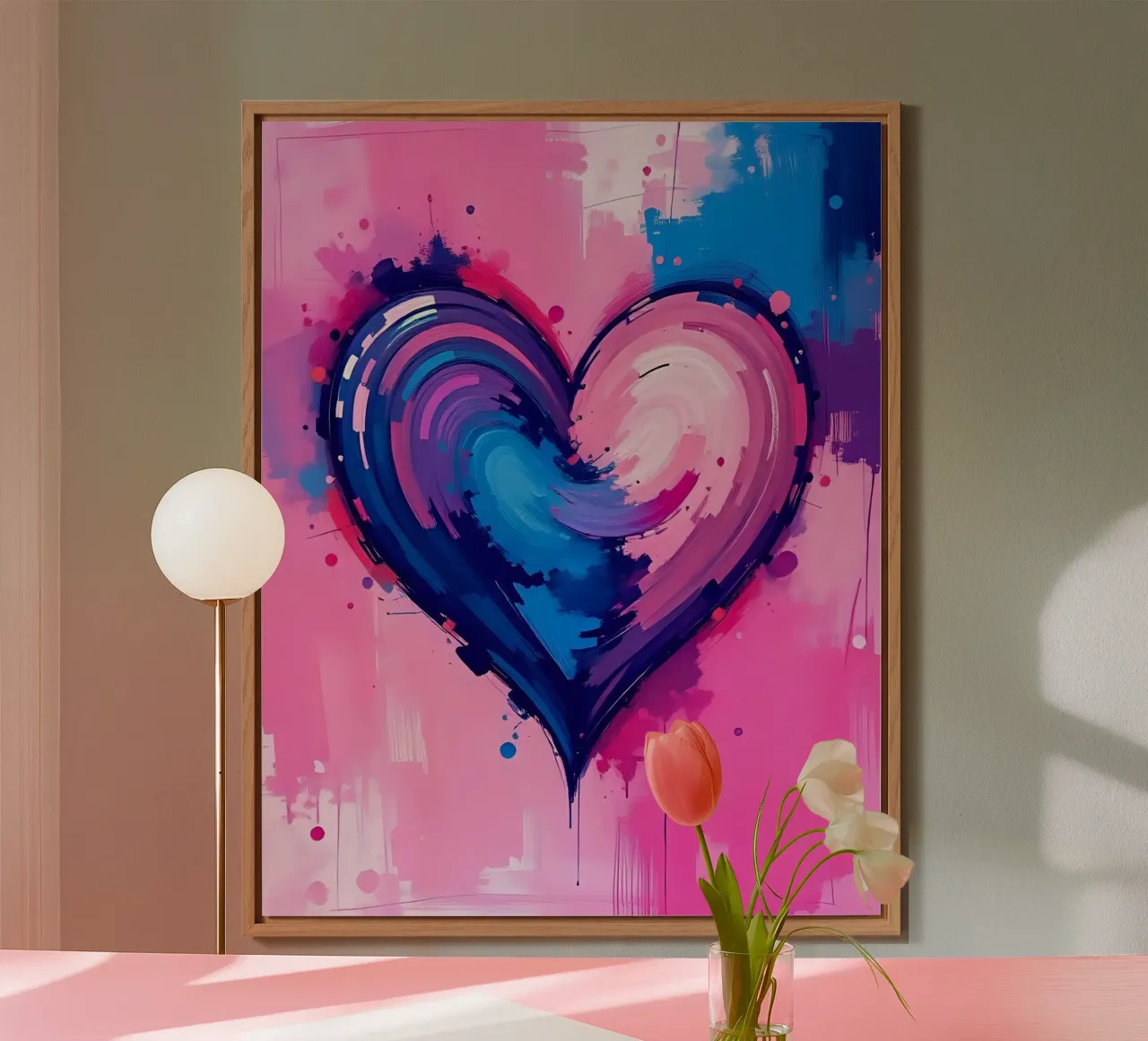 cuore_blu_rosa_viola_4 alluminio dibond da Pink- und LoveArt by LK