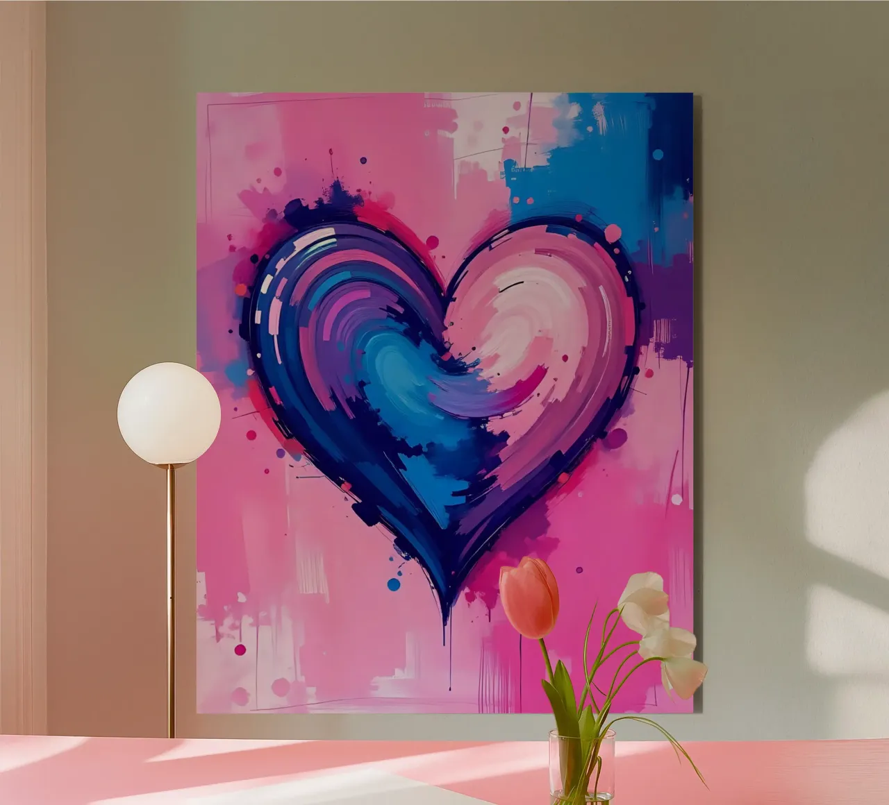 cuore_blu_rosa_viola_4 alluminio dibond da Pink- und LoveArt by LK