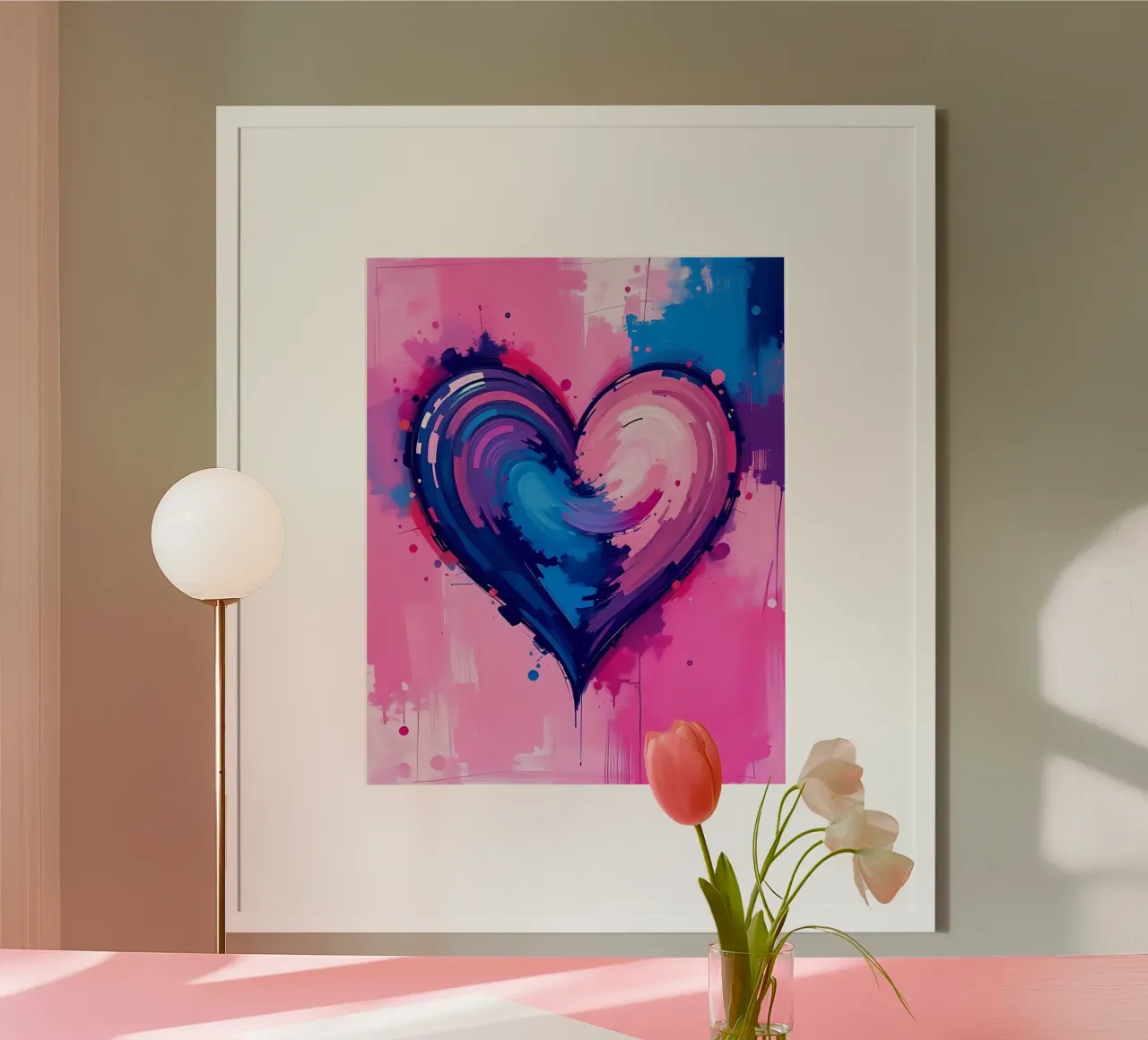 cuore_blu_rosa_viola_4 poster da Pink- und LoveArt by LK