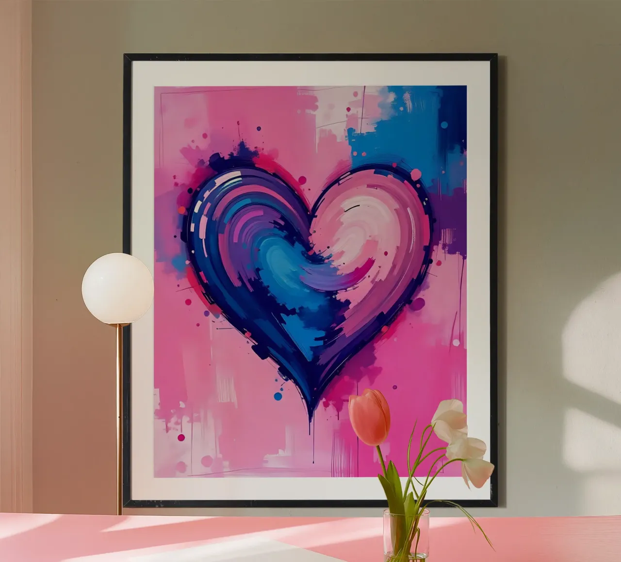 cuore_blu_rosa_viola_4 poster da Pink- und LoveArt by LK