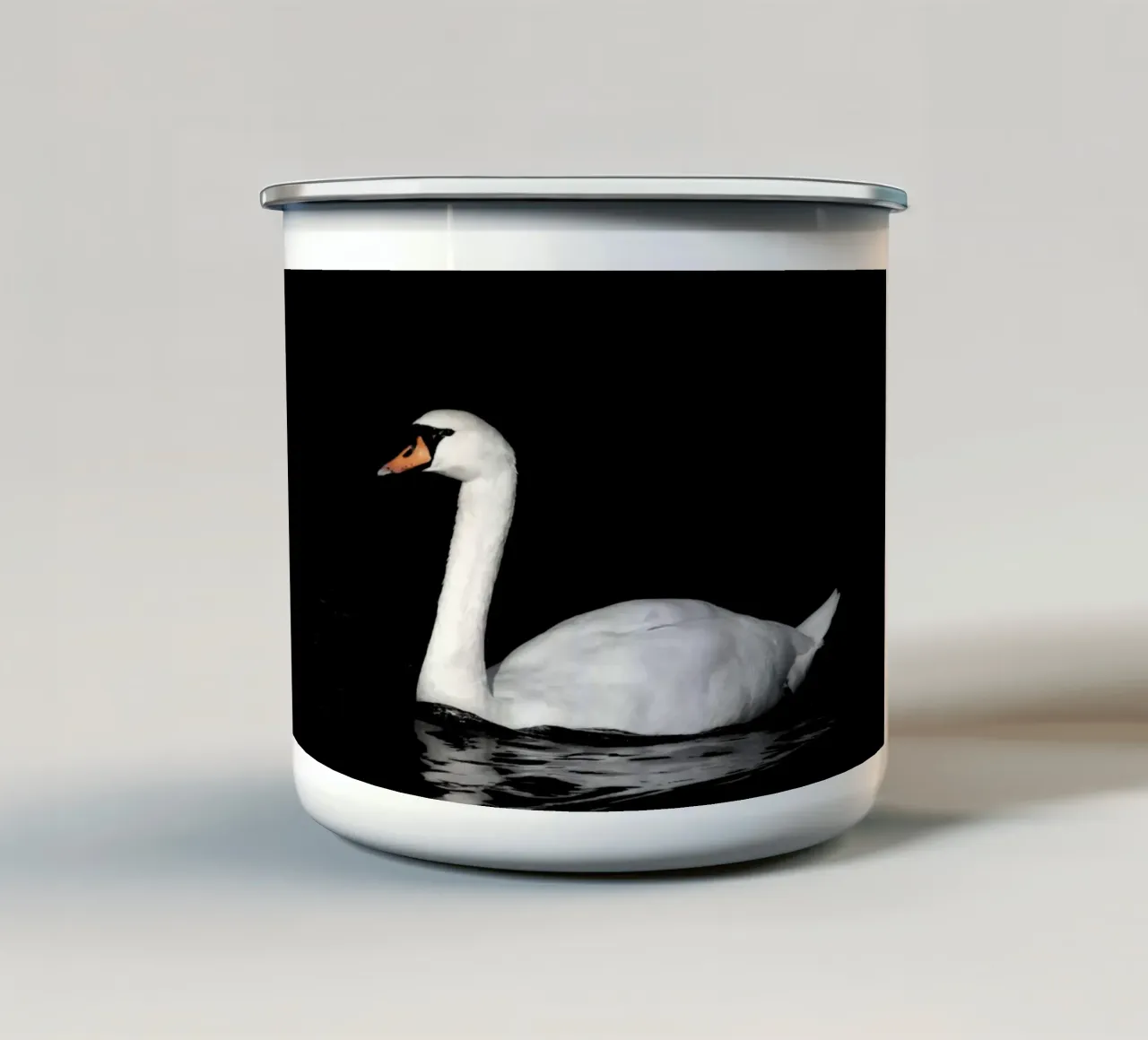 Cigno bianco a Bruges tazza in smalto da Léa Lefebvre Photography