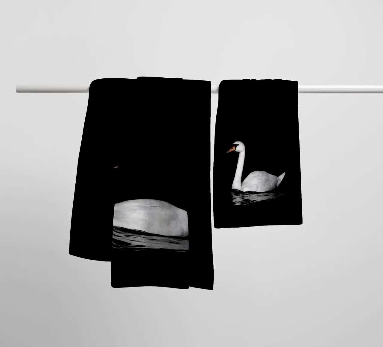 White swan in Bruges towel by Léa Lefebvre Photography