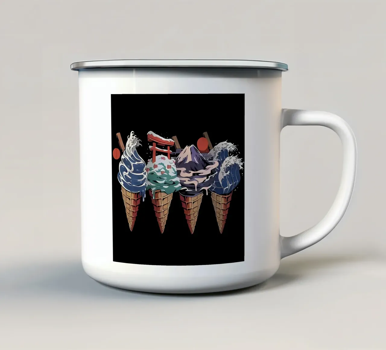 Minimalist Art Poster 593 enamel mug by ahmiaLodri