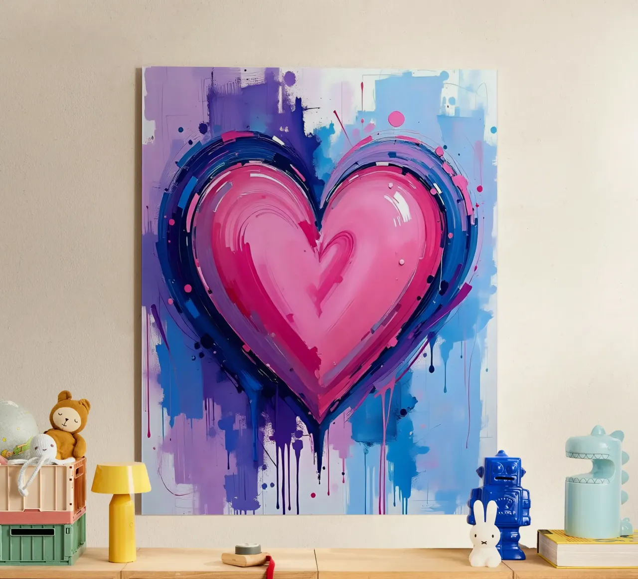 cuore_blu_rosa_viola_5 plexiglass da Pink- und LoveArt by LK