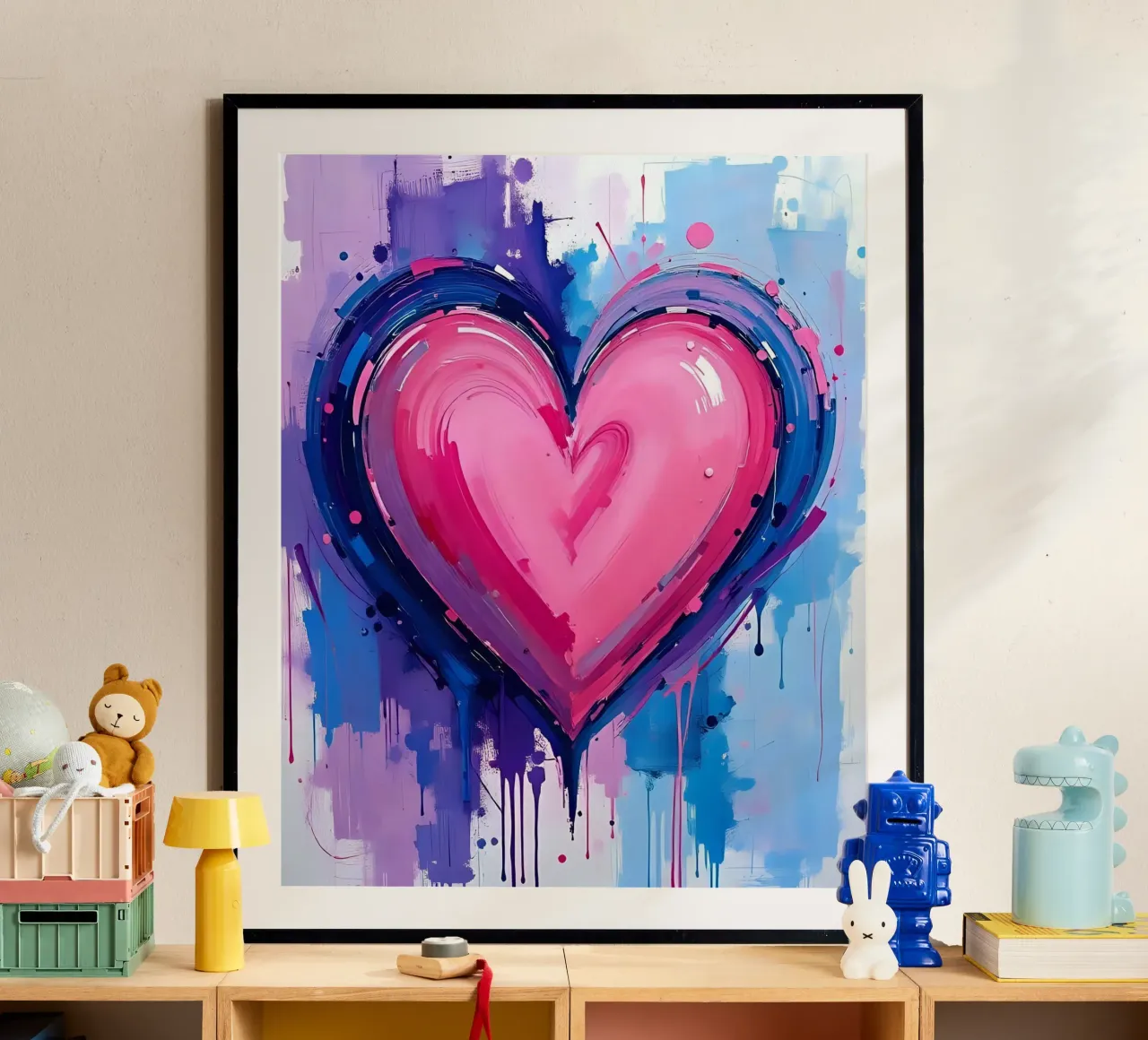 cuore_blu_rosa_viola_5 poster da Pink- und LoveArt by LK