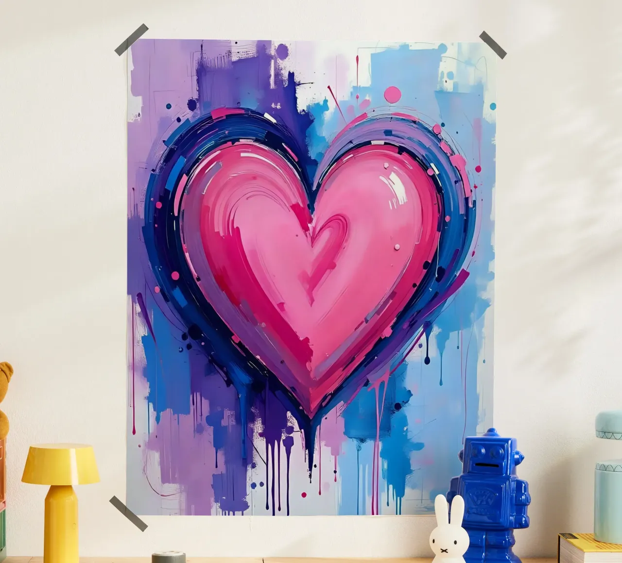 cuore_blu_rosa_viola_5 carta hahnemühle da Pink- und LoveArt by LK