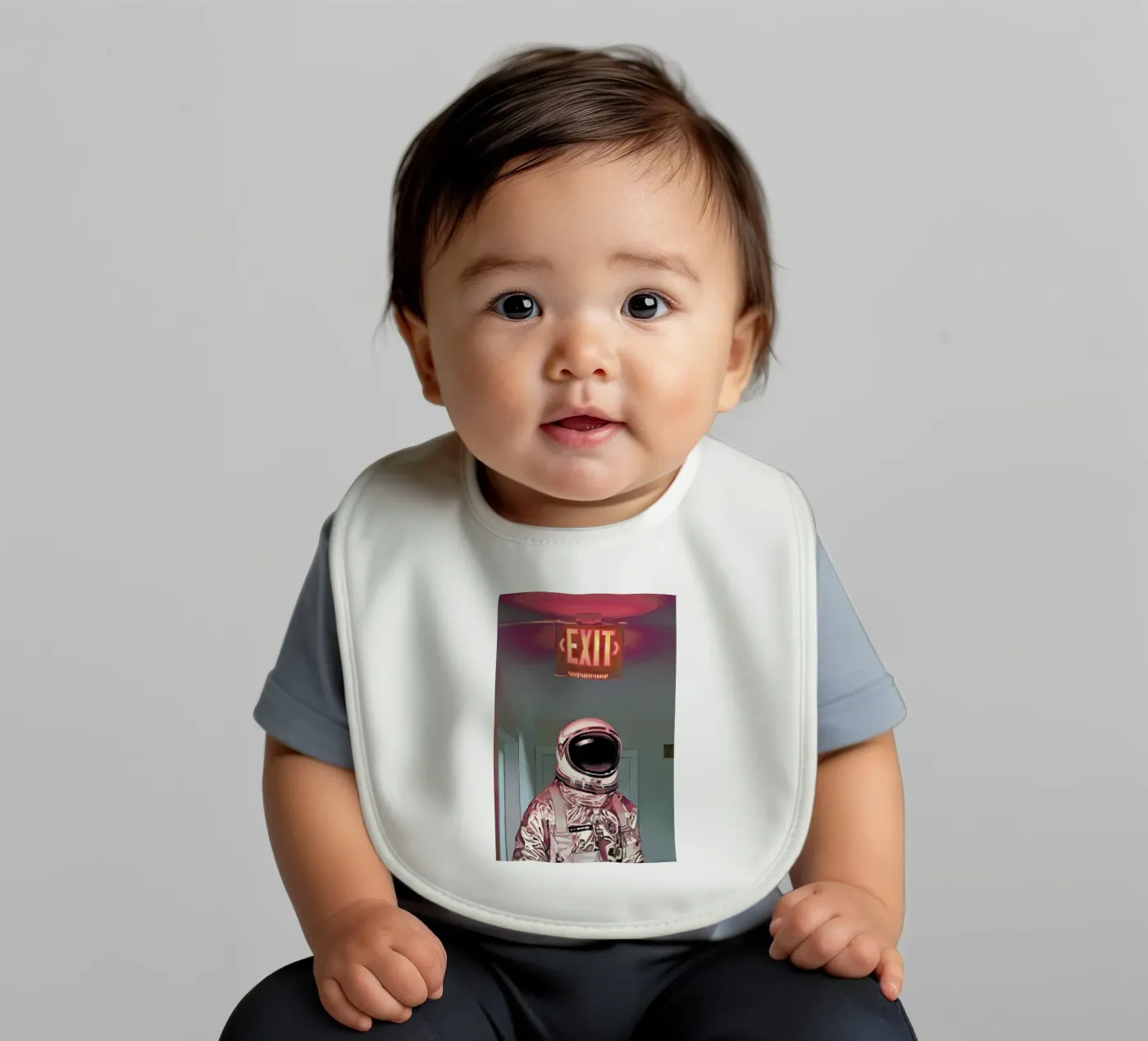 Exit baby bib by Scott Listfield