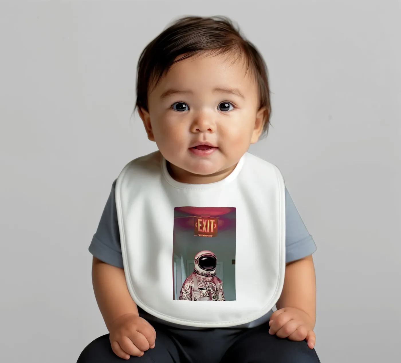 Exit baby bib by Scott Listfield