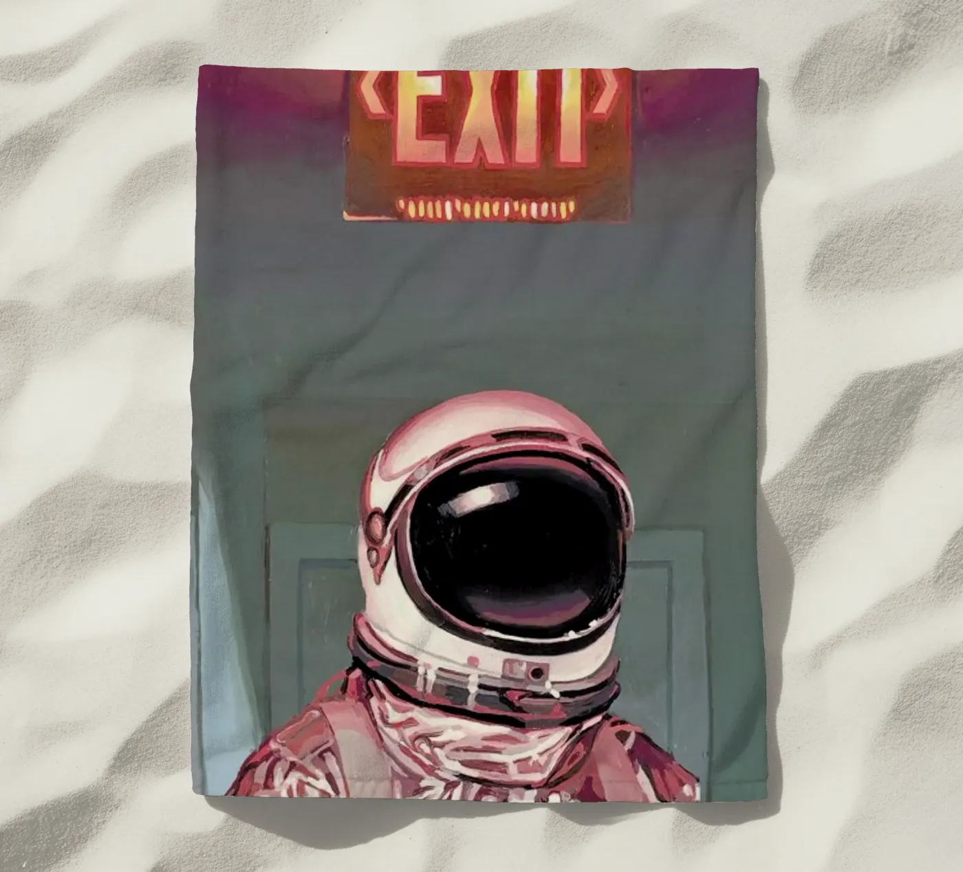 Exit beach towel by Scott Listfield
