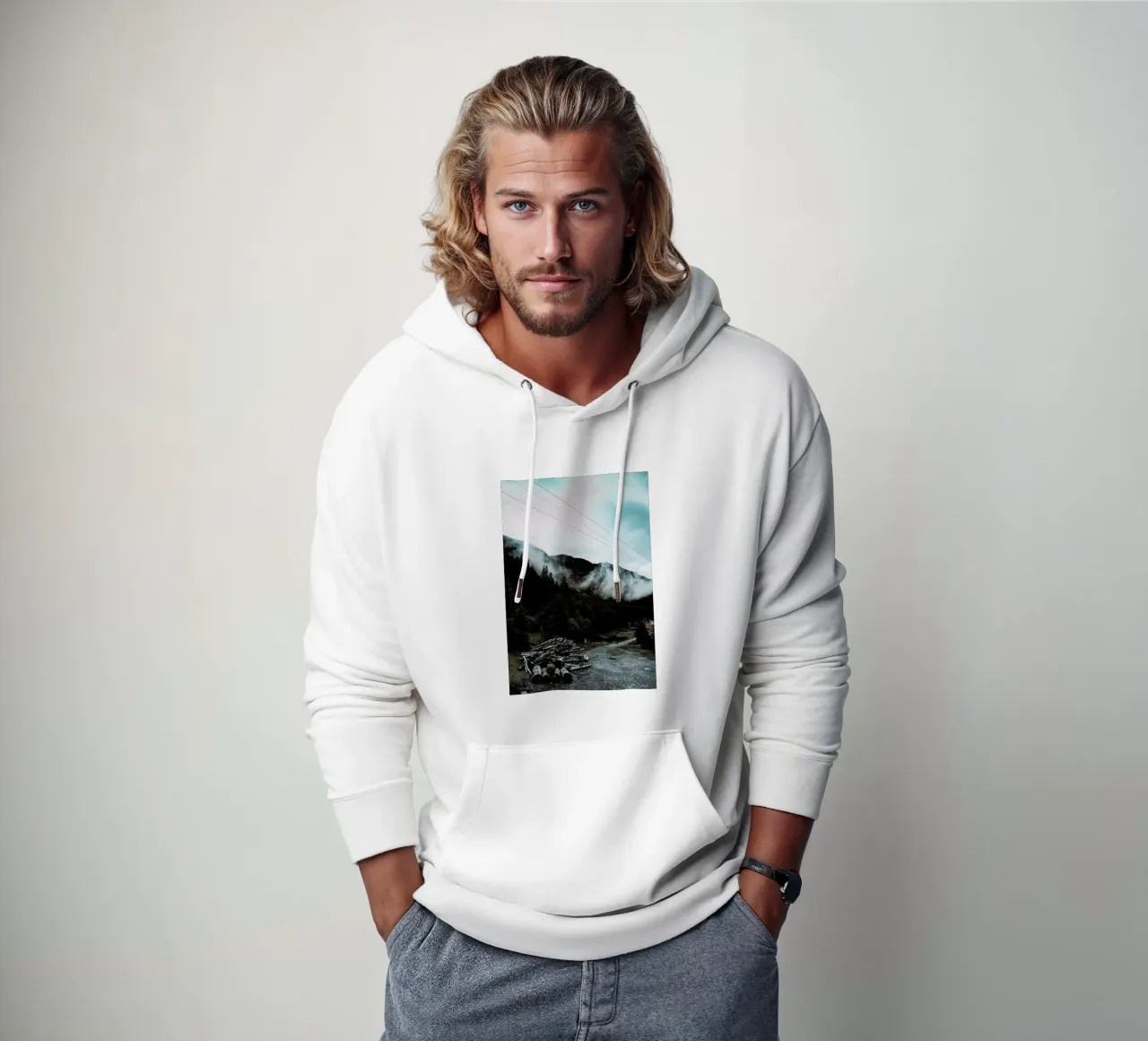 Hazy Mornings felpa con cappuccio da Sebastian Hilgetag