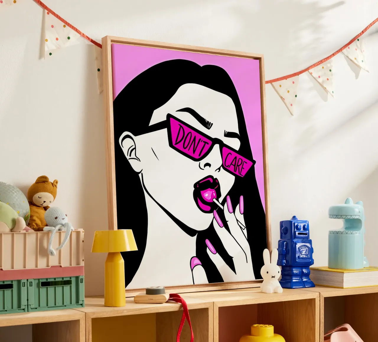 Poster d'arte minimalista 596 tela con Cornice a cassetta da ahmiaLodri