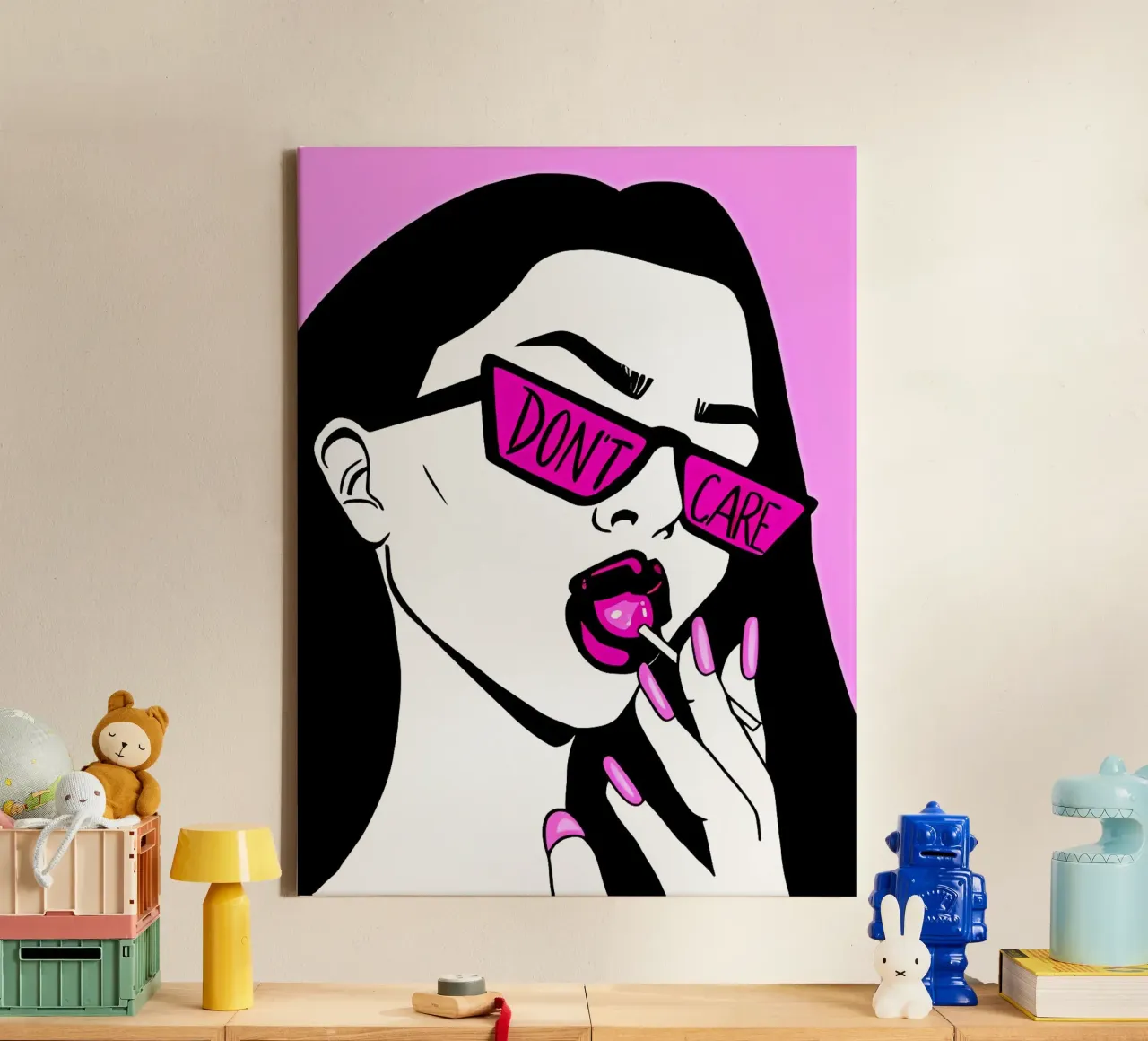 Poster d'arte minimalista 596 tela con Cornice a cassetta da ahmiaLodri
