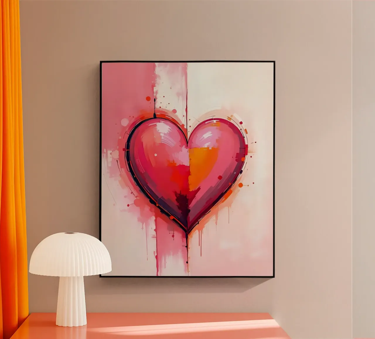 Herz_pink_orange_3 plexiglass da Pink- und LoveArt by LK