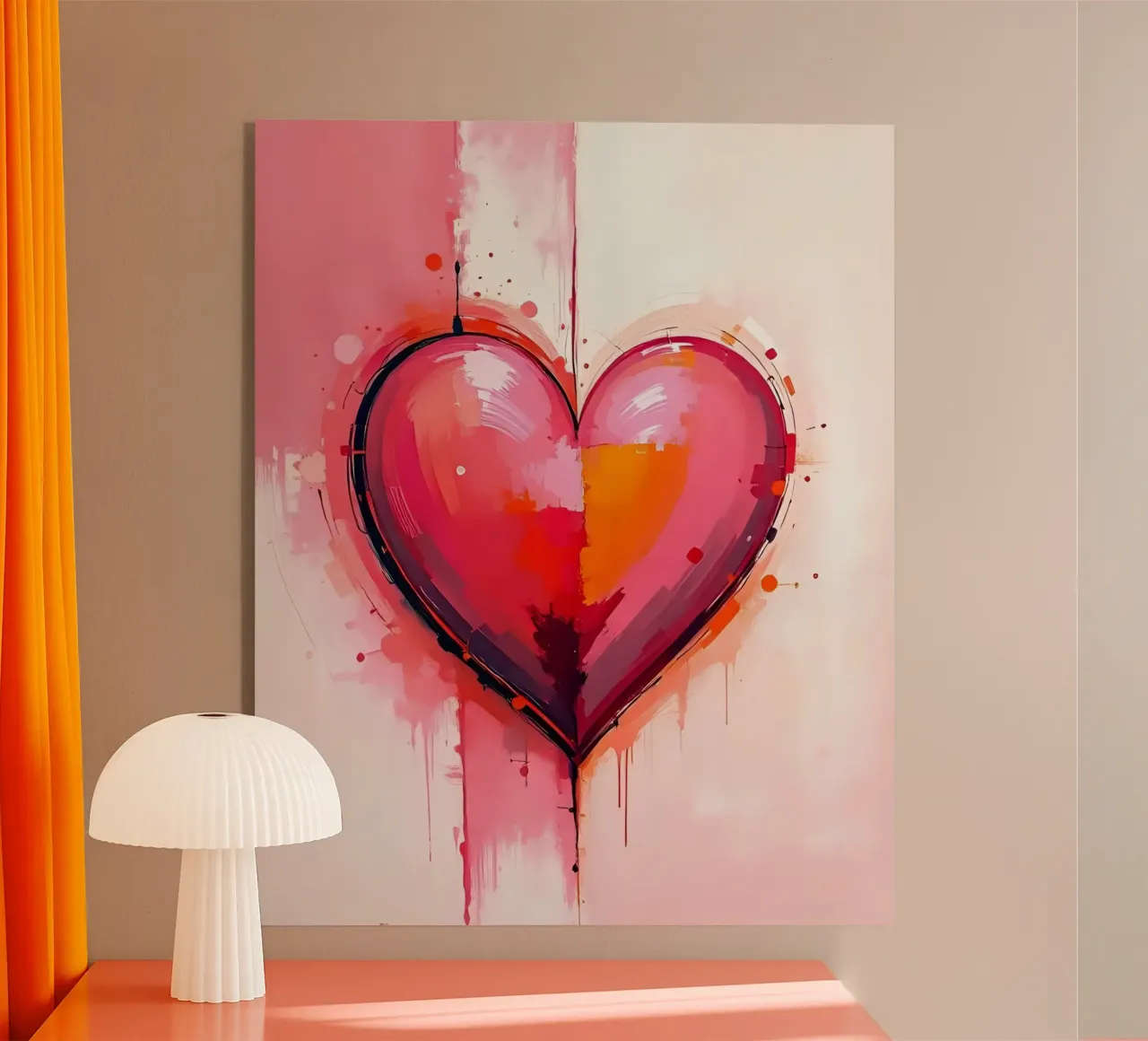 Herz_pink_orange_3 plexiglass da Pink- und LoveArt by LK
