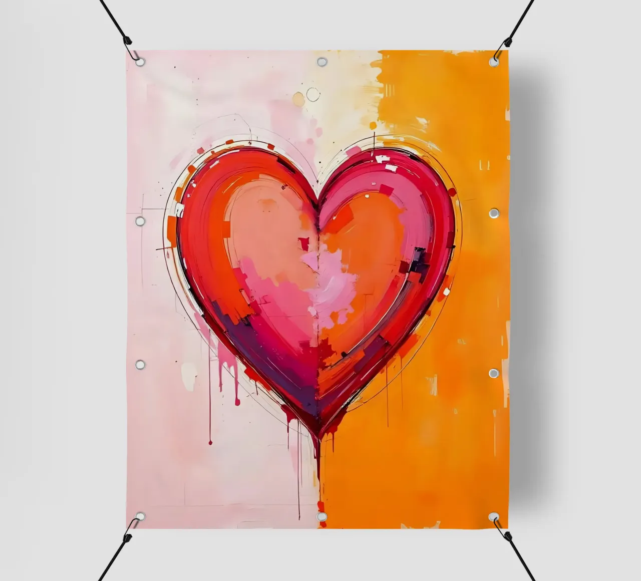 Herz_pink_orange_4 pvc cover by Pink- und LoveArt by LK