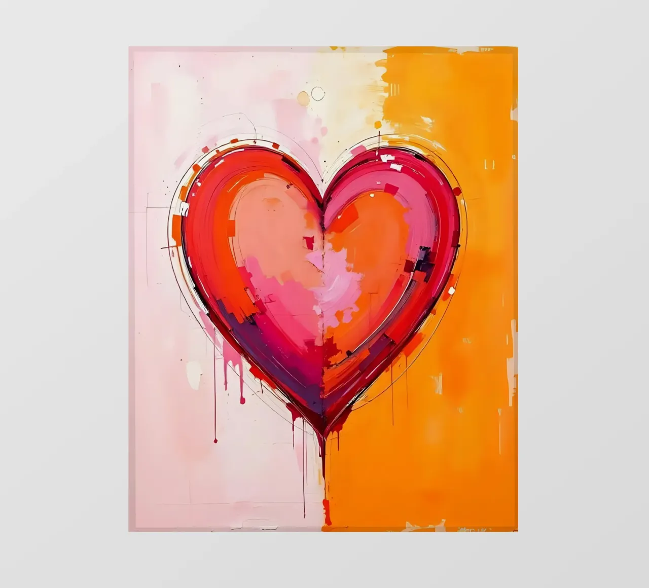 Herz_pink_orange_4 pvc cover by Pink- und LoveArt by LK