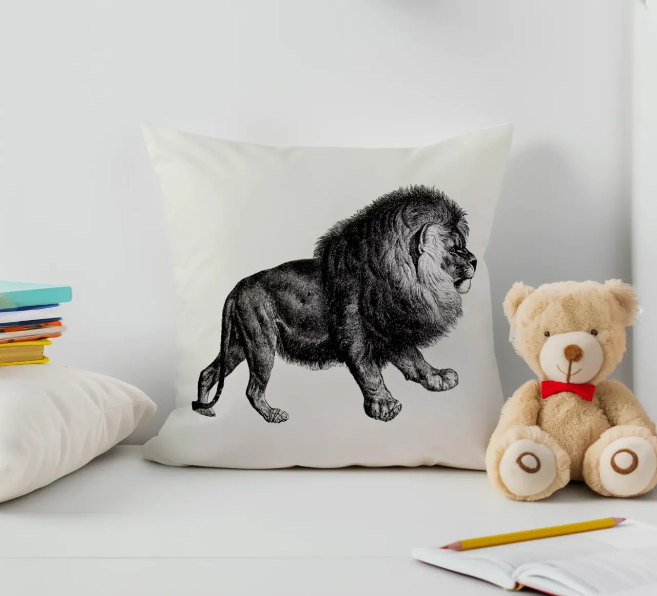 Lion decorative cushion by Flora & Fauna