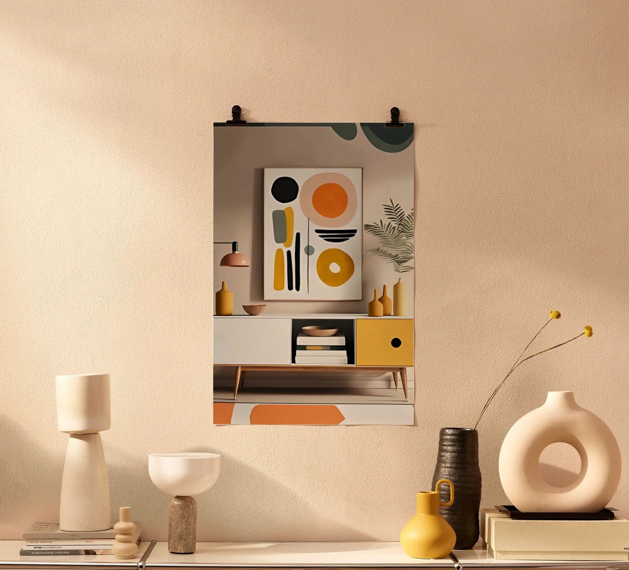 Minimalist Art Poster 606 poster with aluminum frame by ahmiaLodri