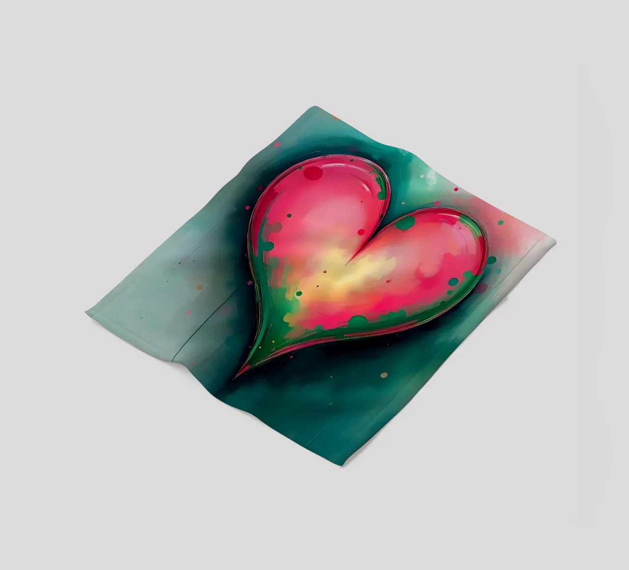 cuore_rosa_verde_2 coperta in pile da Pink- und LoveArt by LK