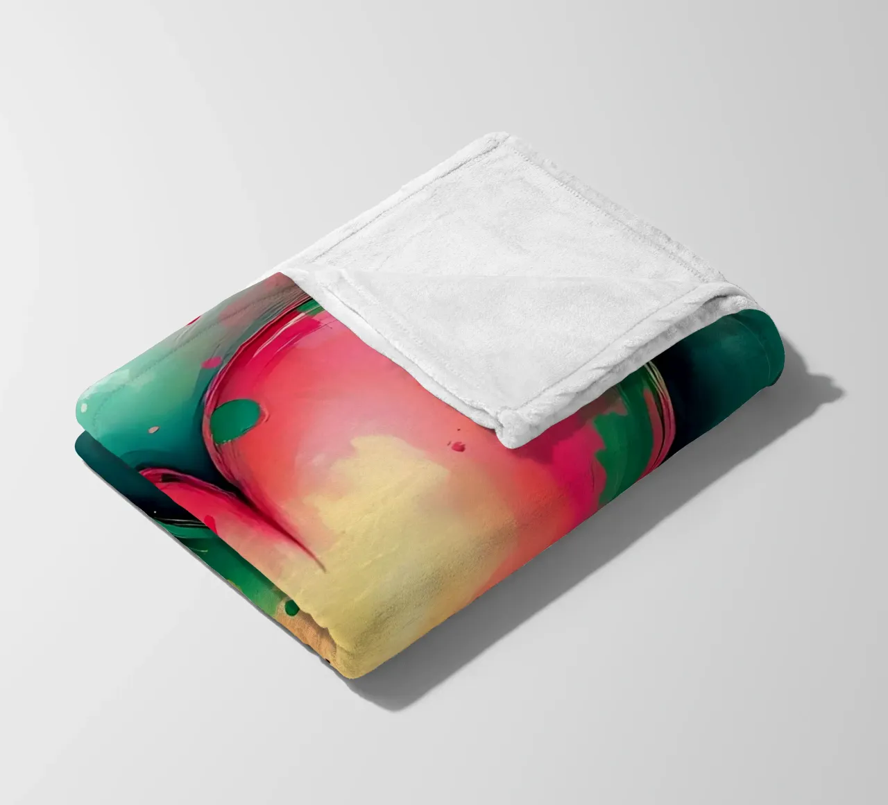 cuore_rosa_verde_2 coperta in pile da Pink- und LoveArt by LK