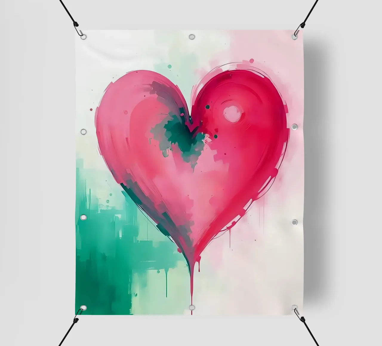 cuore_rosa_verde_3 telo in pvc da Pink- und LoveArt by LK