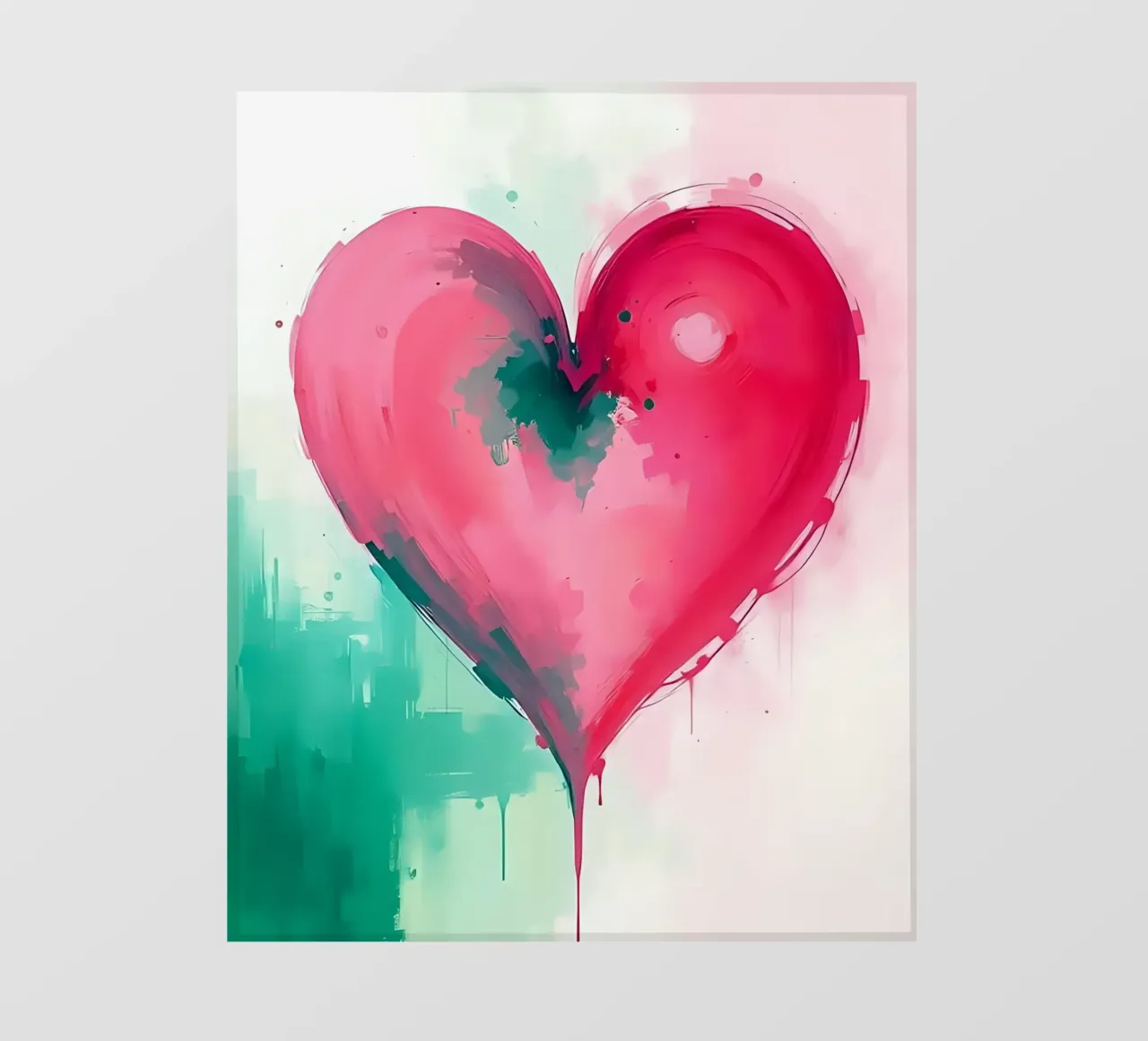 cuore_rosa_verde_3 telo in pvc da Pink- und LoveArt by LK