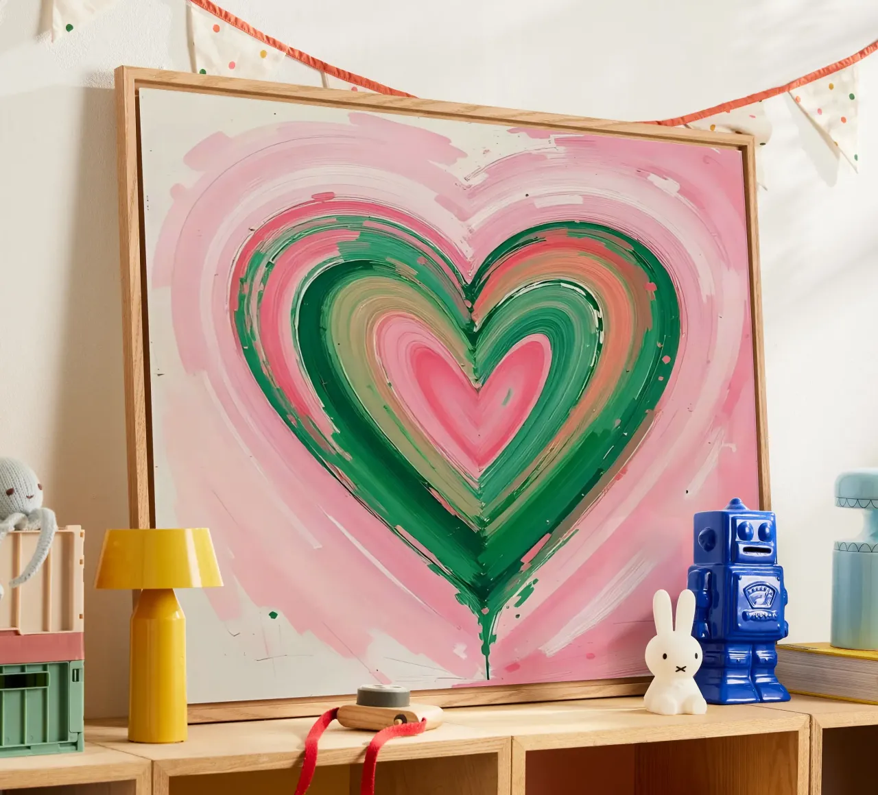 cuore_rosa_verde_4 plexiglass da Pink- und LoveArt by LK