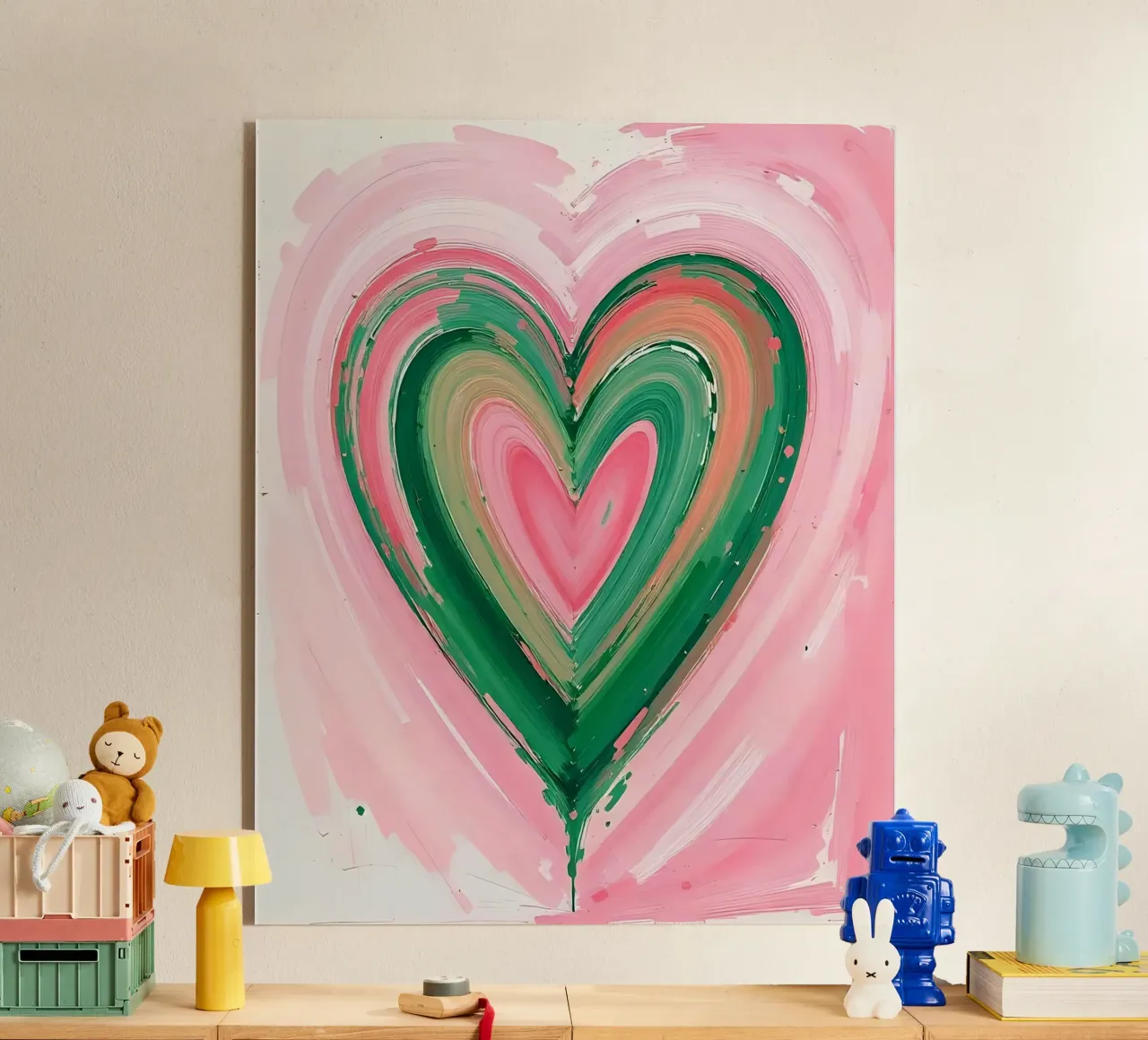 cuore_rosa_verde_4 plexiglass da Pink- und LoveArt by LK