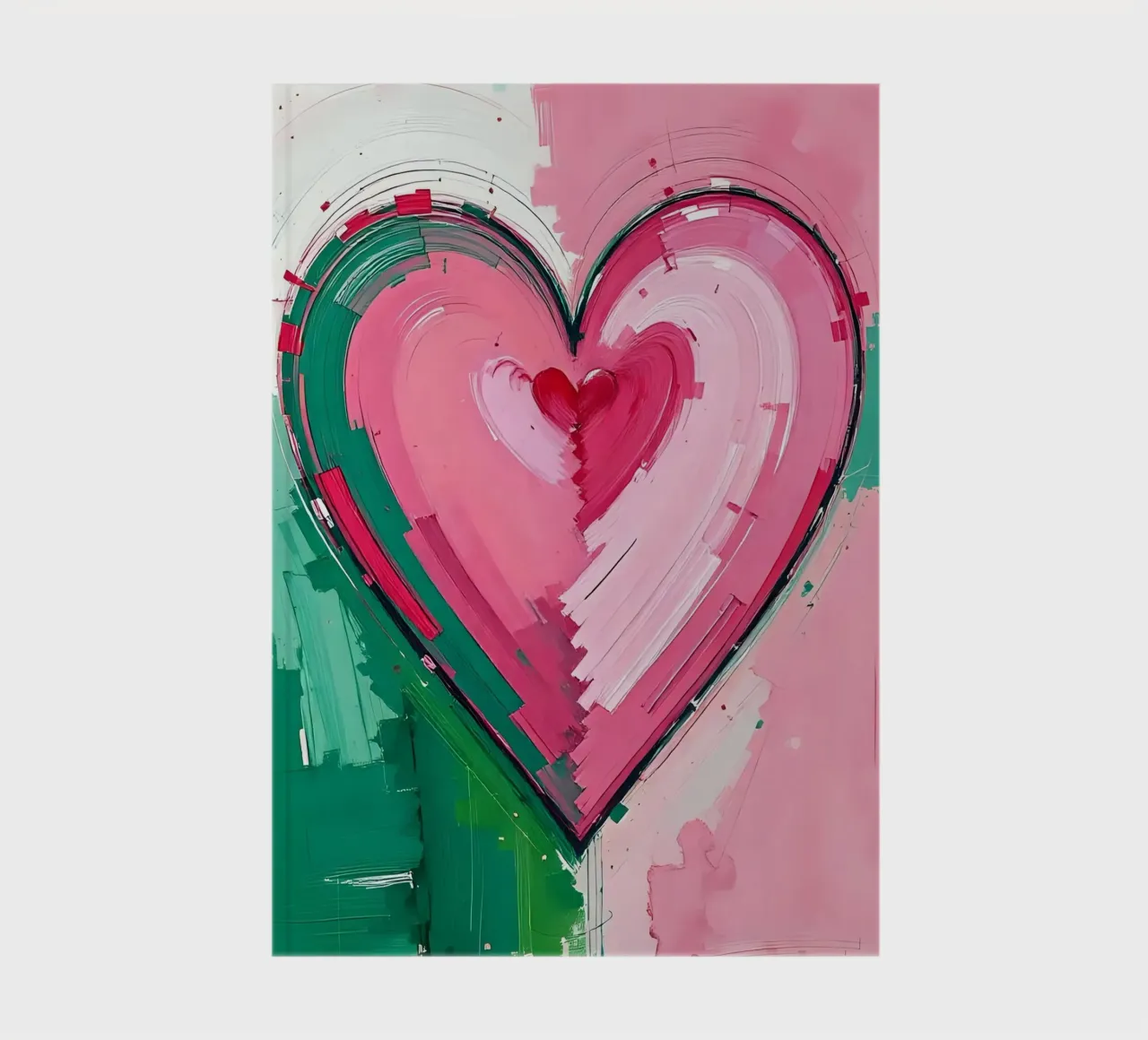 corazón_rosa_verde_5 cuaderno de Pink- und LoveArt by LK