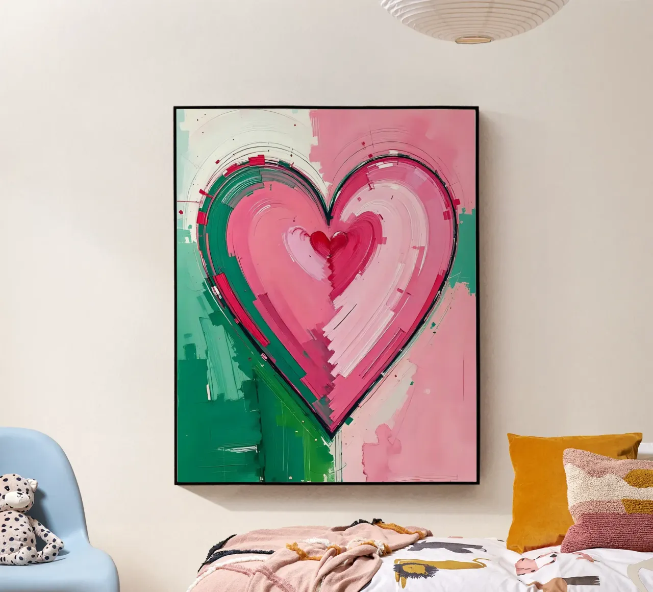 cuore_rosa_verde_5 plexiglass da Pink- und LoveArt by LK