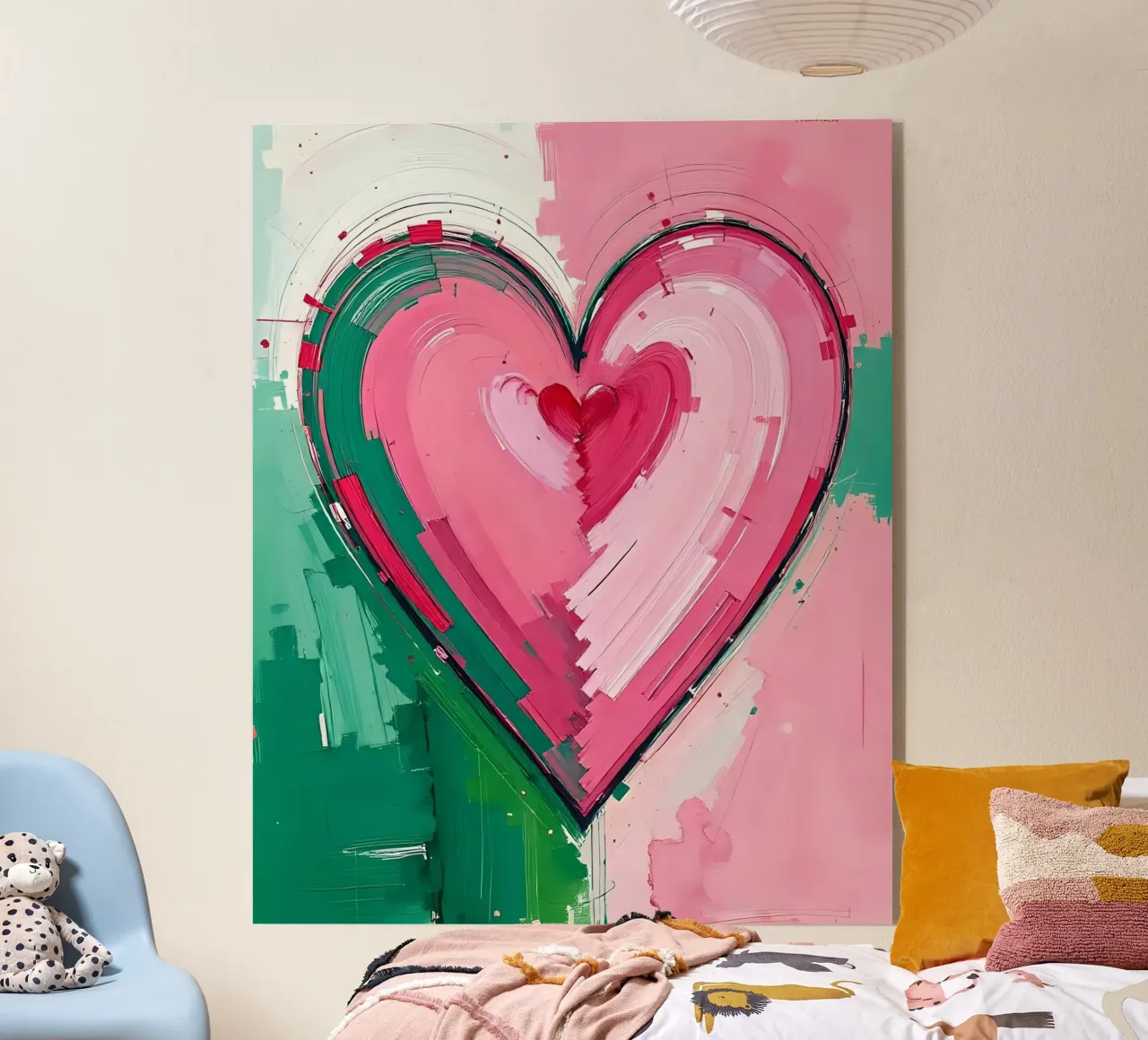 cuore_rosa_verde_5 plexiglass da Pink- und LoveArt by LK