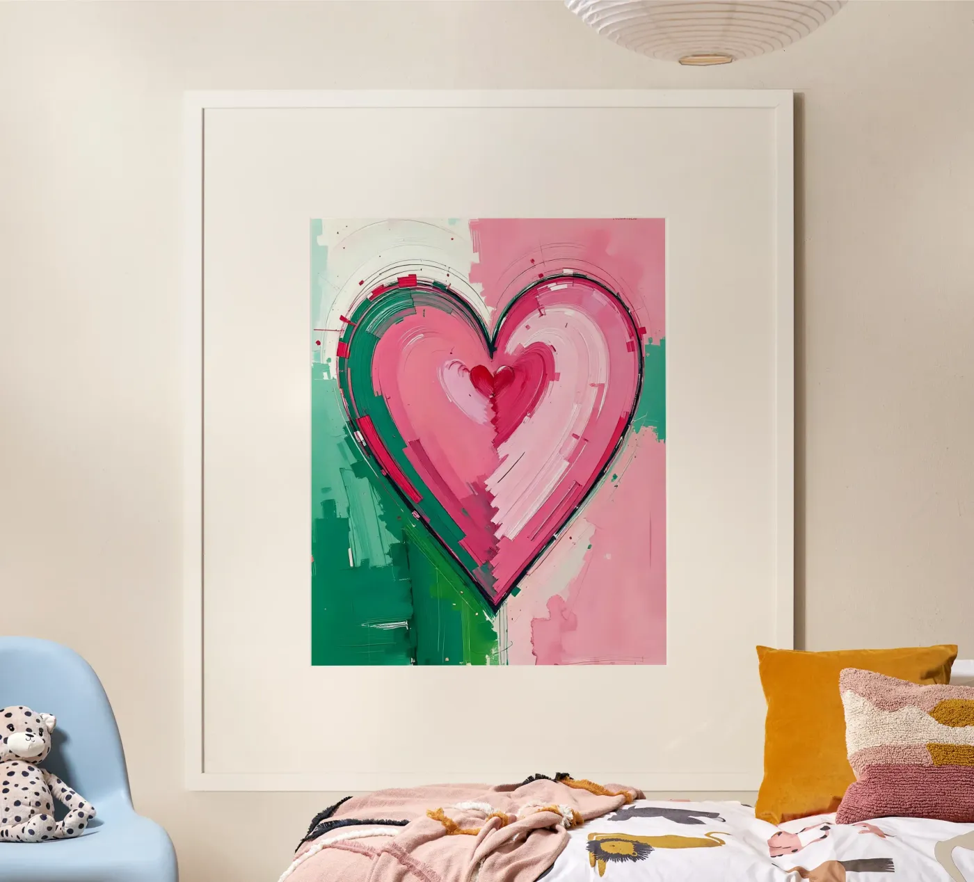 cuore_rosa_verde_5 poster da Pink- und LoveArt by LK
