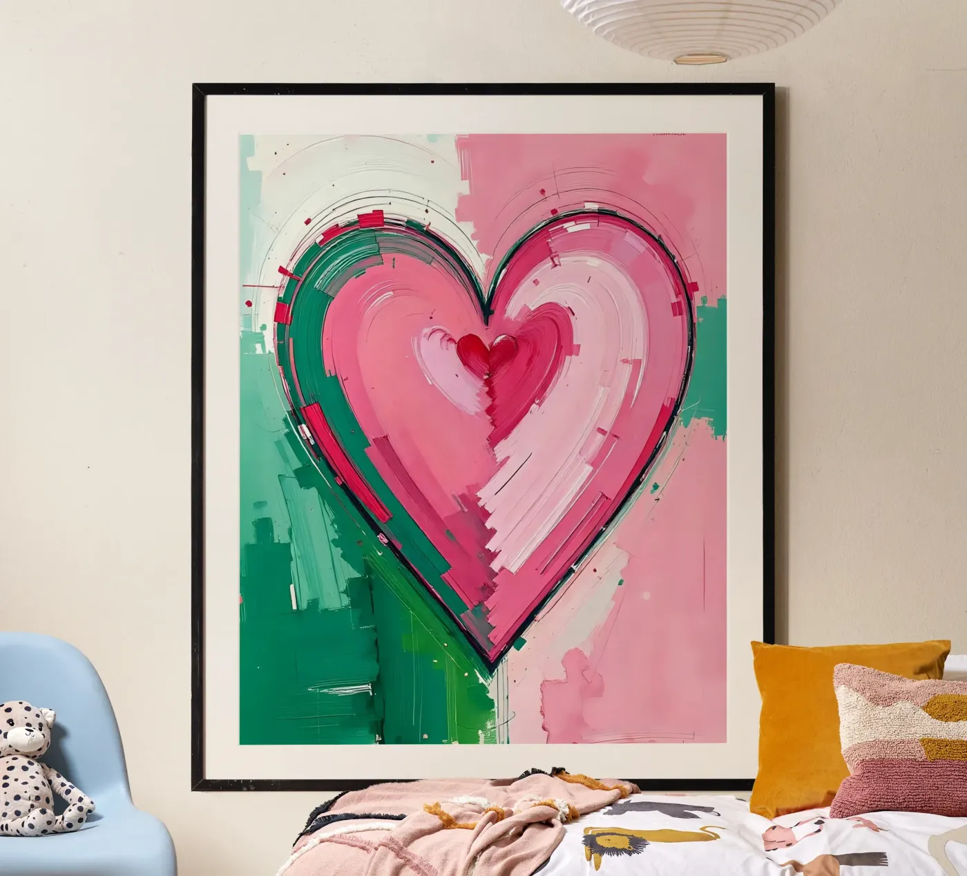 cuore_rosa_verde_5 poster da Pink- und LoveArt by LK