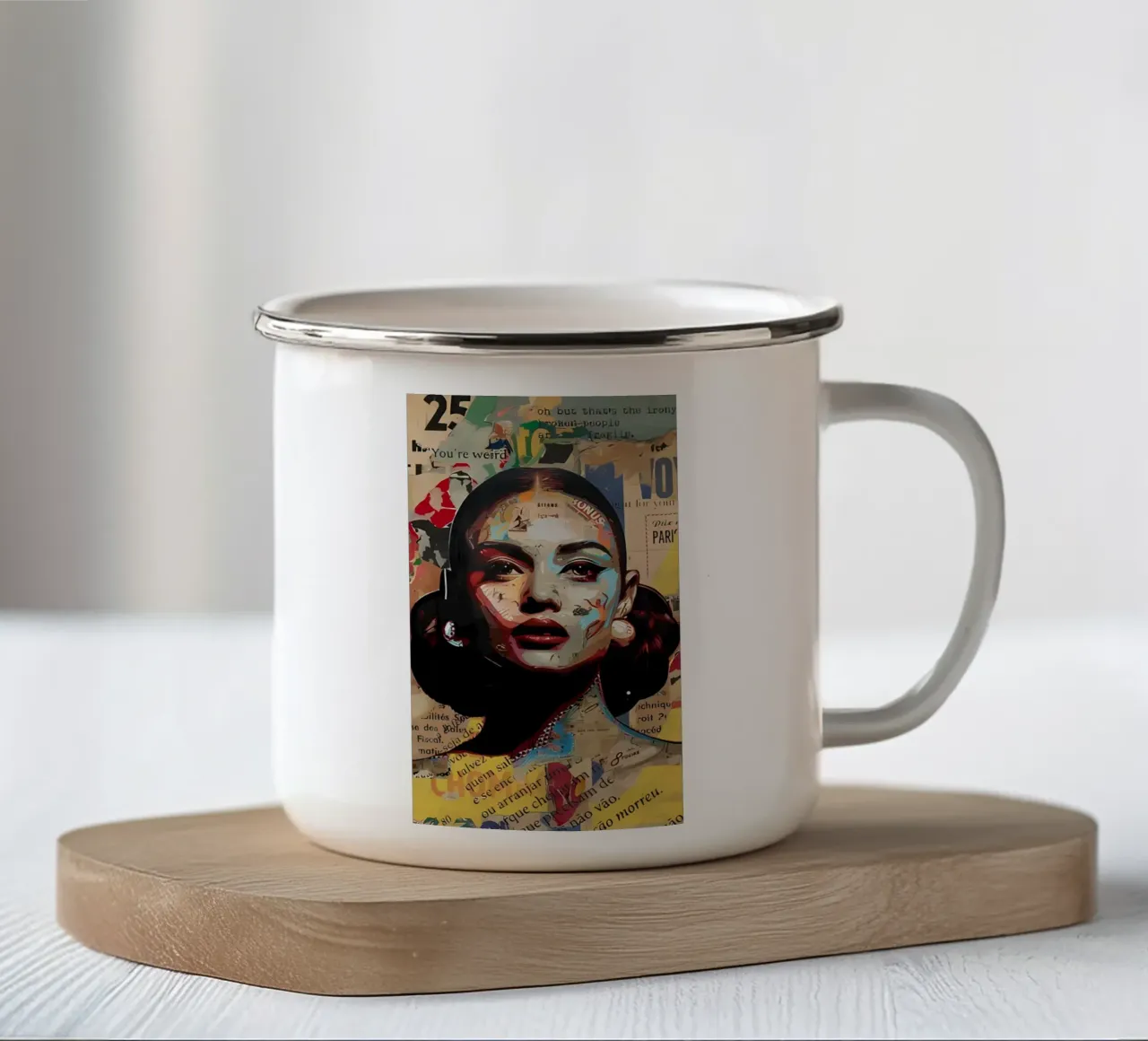 Poster d'arte minimalista 611 tazza in smalto da ahmiaLodri